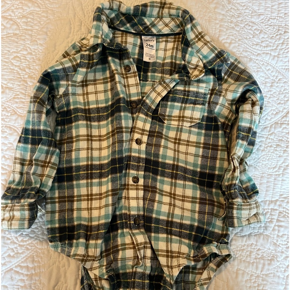 Carter’s flannel long sleeve one piece